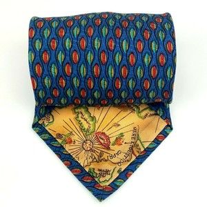 BRUNO PIATTELLI Tie Pure Silk Collezione Blue Geometric Pin Up Necktie ITALY